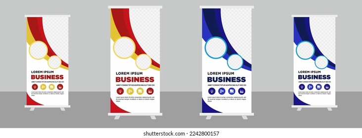 Corporate business roll up stand banner design template