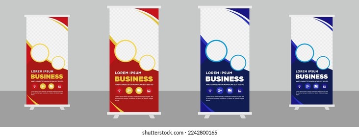 Corporate business roll up stand banner design template