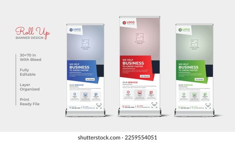 Corporate business roll up template design