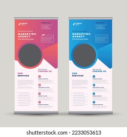 Corporate Business Rollup Banner Design or Stand Up Banner or Vertical Signage or Display Poster Design