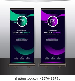 Corporate business rollup banner template design concept
