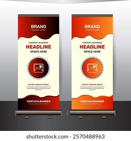 Corporate business rollup banner template design concept