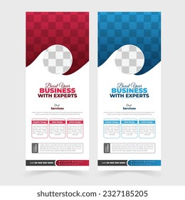 Corporate business rollup banner or X banner design template, business promotion signage standee vector template, business roll-up, display, x-banner, and flag-banner
