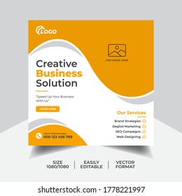 Corporate Business Social Media banner Template.Promotional web banner for social media. Instagram Banner design for Business.Square size, modern, Unique, professional design and Easy to use and Edit.