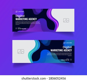 Corporate business social media cover ad banner design template for your digital marketing. Editable and promotional social media cover, digital marketing agency ads banner design, vector template. 