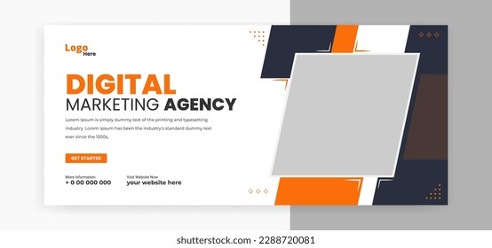 corporate business social media cover banner design, digital marketing web banner design template