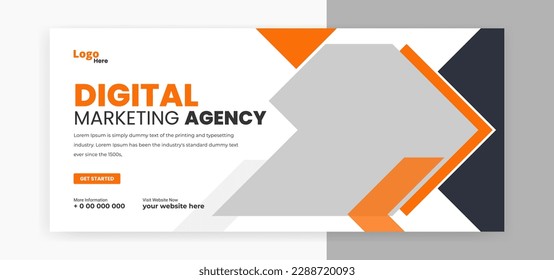 corporate business social media cover banner design, digital marketing web banner design template