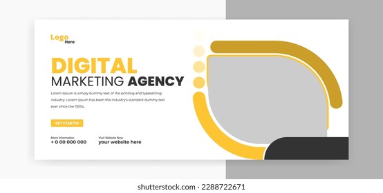 corporate business social media cover banner design, digital marketing web banner design template