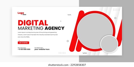 corporate business social media cover banner design, digital marketing web banner design template