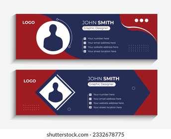Corporate business social media cover banner or email signature design vector template. modern social media cover banner or email signature design template with two color