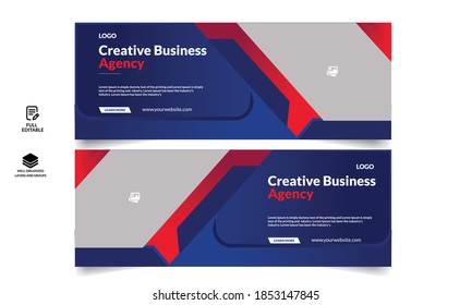 Corporate business social media design Facebook cover template web banner template 