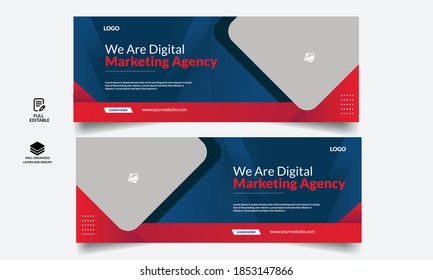 Corporate Business Social Media Design Facebook Cover Template Web Banner Template 