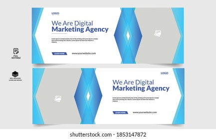Corporate business social media design Facebook cover template web banner template 