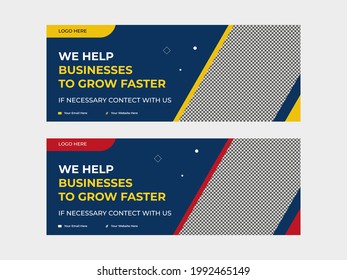 Corporate business social media design Facebook cover template web banner template banner and cover for social media ad, template banner with white background