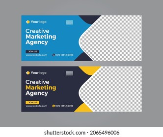 Corporate business social media design Facebook cover template web banner template