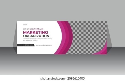 Corporate Business Social Media Design Facebook Cover, Web Banner Template With White And Pink 
