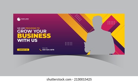 Corporate business social media design Facebook cover template web banner template