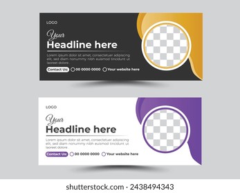 Corporate business social media design Facebook cover template web banner template.