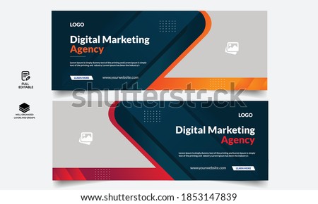 Corporate business social media design Facebook cover template web banner template 