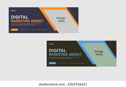 Corporate business social media  Facebook cover template, web banner template