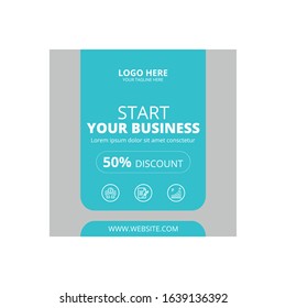 Corporate business social media post banner template - vector