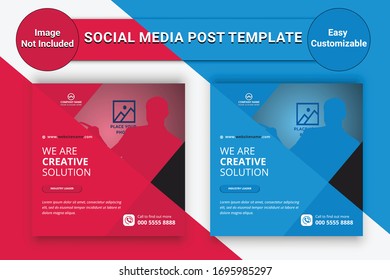 Corporate and business Social Media post Design.Modern promotion square web banner for social media Post Template.