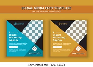 Corporate and business Social media post template design.Slides abstract Unique Editable modern Social Media banner Template.Promotional web banner.Elegant sale and discount promo - Vector.