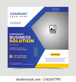 Corporate Business social media post Template for promotions. Editable web Banner Post Template, Digital Business Marketing Social Media Banner