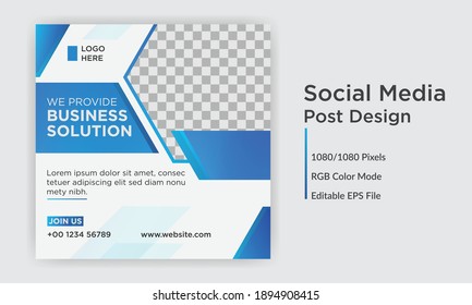 Corporate business social media post banner design template