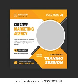 Corporate business social media post templates. Creative and modern social media banner template design.