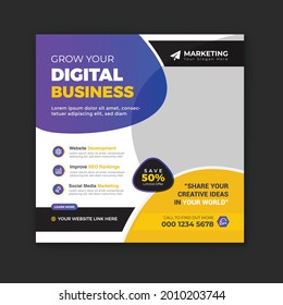Corporate business social media post templates. Creative and modern social media banner template design.
