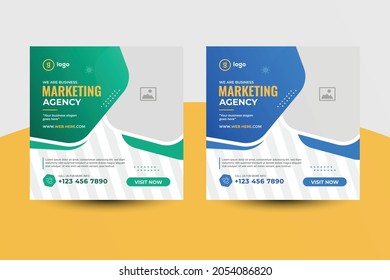 Corporate Business Social Media Post Template, Editable Promotional Social Media Banner Template