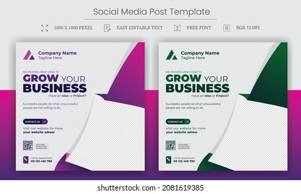 Corporate business social media post template Design. square flyer Design. Editable Post Template Social Media ads. Social Media Promotion banner design Template. Vector image ads post.