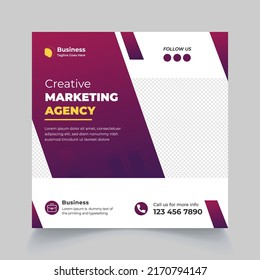 Corporate business  social media post and web banner square flyer design template