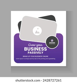 Corporate business social media post design square flyer web banner template or Online live webinar