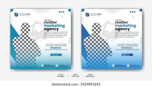 Corporate Business Social media post, Instagram feed post, social media poster. corporate business marketing banner ads for social media post, Digital marketing agency Social media post template.