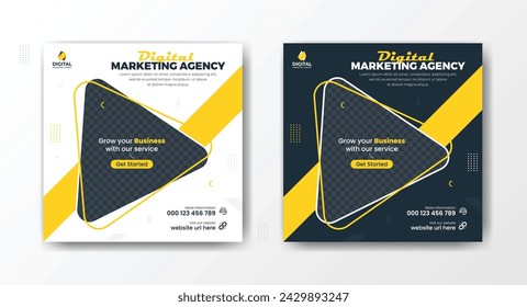 Corporate Business Social media post, Instagram feed post, social media poster. corporate business marketing banner ads for social media post, Digital marketing agency Social media post template.