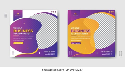 Corporate Business Social media post, Instagram feed post, social media poster. corporate business marketing banner ads for social media post, Digital marketing agency Social media post template.