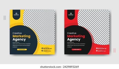 Corporate Business Social media post, Instagram feed post, social media poster. corporate business marketing banner ads for social media post, Digital marketing agency Social media post template.