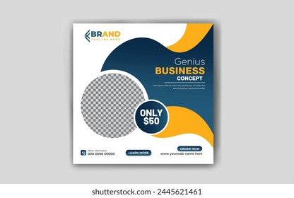 Corporate business social media post advertisement banner design  template