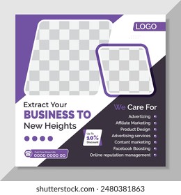 Corporate business social media post template Design. square flyer Design. Editable Post Template Social Media ads. Social Media Promotion banner design Template. Vector image ads post