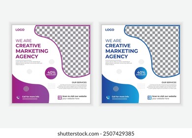 Corporate Business Social Media Post Design, Facebook, Instagram, Digital Marketing Agency Template Design