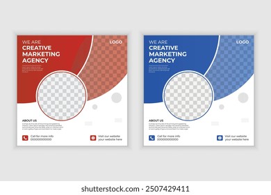 Corporate Business Social Media Post Design, Facebook, Instagram, Digital Marketing Agency Template Design