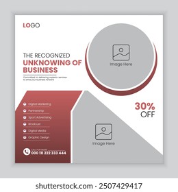 Corporate Business Social Media Post Design, Facebook, Instagram, Digital Marketing Agency Template Design
