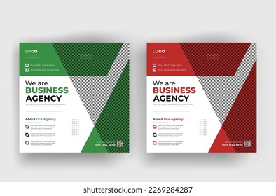 Corporate business social media template design