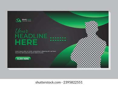 Corporate business social media video thumbnail design, Vector illustration social media post, Social media post banner design template.