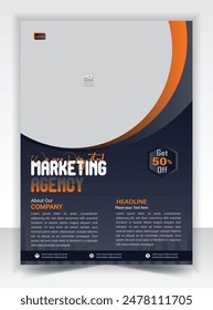 Corporate business solution flyer template design

