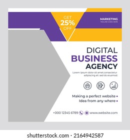Corporate business square social media post template