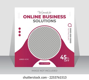 Corporate business square social media banner or web banner design template.