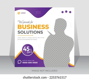 Corporate business square social media banner or web banner design template.